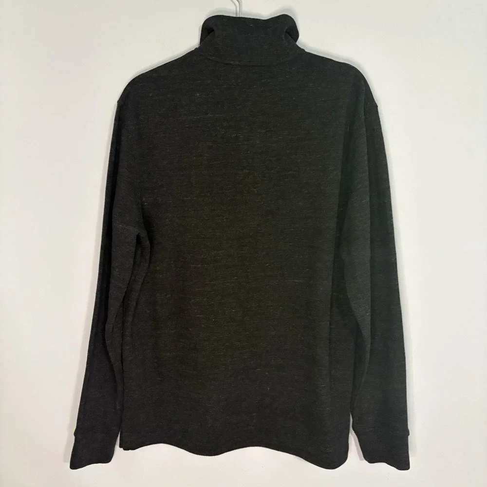 Polo Ralph Lauren Mens M Estate Rib Quarter Zip Pullover Charcoal Grey Black NWT